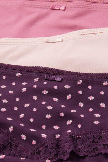 Donna - Confezione da 3 - coulotte - porpora