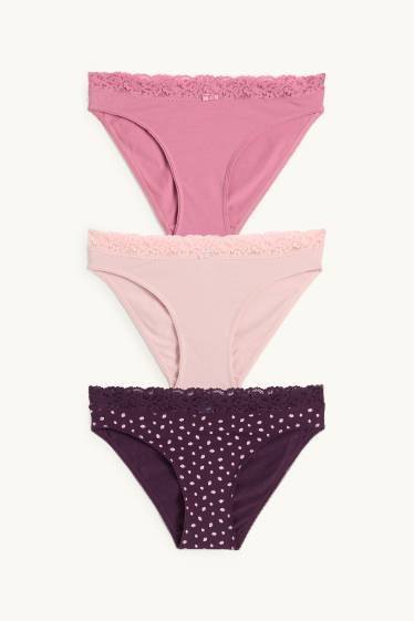 Donna - Confezione da 3 - slip - viola