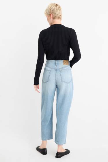 Dames - Barrel jeans - high waist - jeanslichtblauw