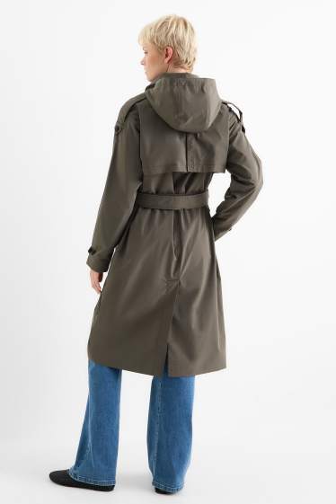Damen - Funktions-Trenchcoat - dunkelgrau