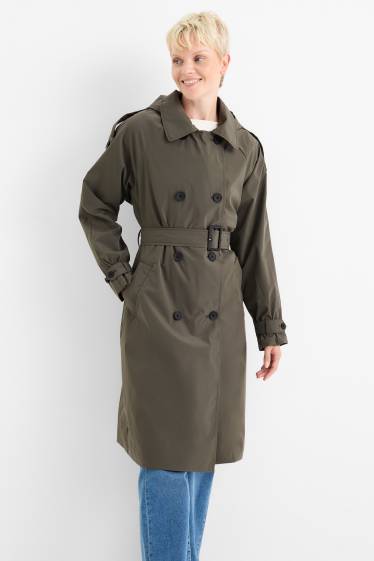 Damen - Funktions-Trenchcoat - dunkelgrau