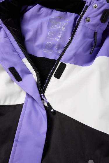 Enfants filles - Veste de ski à capuche - imperméable - violet