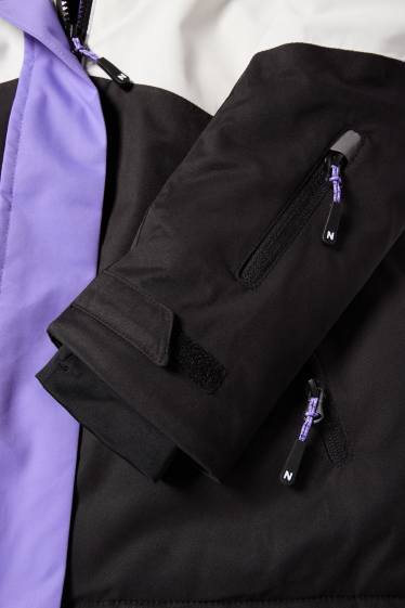 Enfants filles - Veste de ski à capuche - imperméable - violet