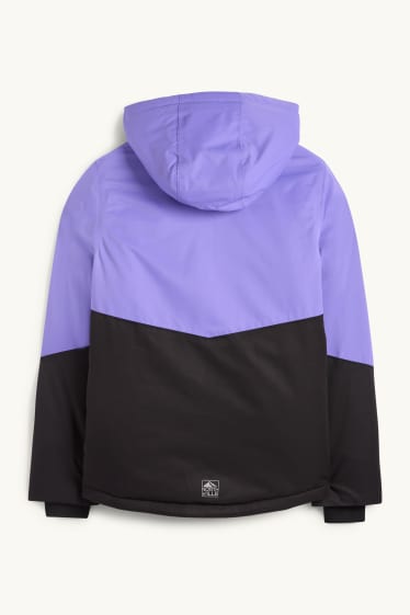 Enfants filles - Veste de ski à capuche - imperméable - violet