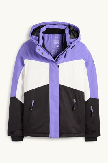 Enfants filles - Veste de ski à capuche - imperméable - violet