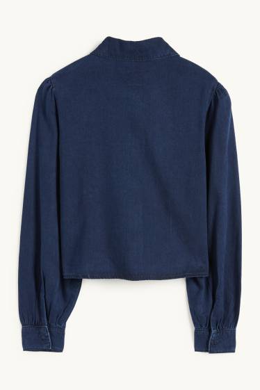 Damen - Jeansbluse - dunkeljeansblau