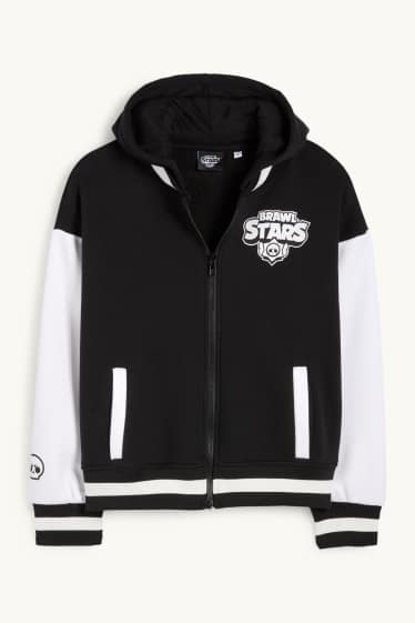 Kinderen: jongens - Brawl Stars - collegejas met capuchon - zwart