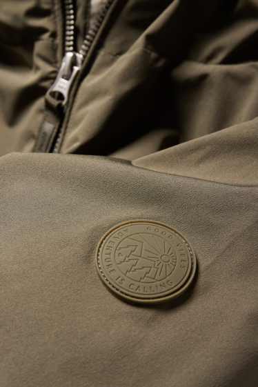 Enfants filles - Veste à capuche - doublée - finition déperlante - kaki