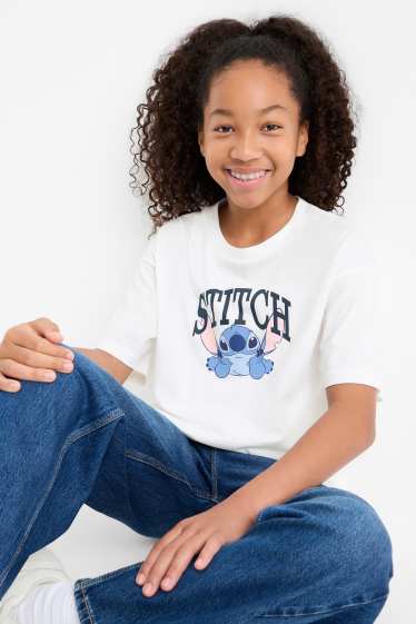 Children Girls - Lilo & Stitch - short sleeve T-shirt - white
