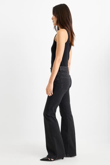 Femmes - Flared jean - mid waist - LYCRA® - jean gris foncé
