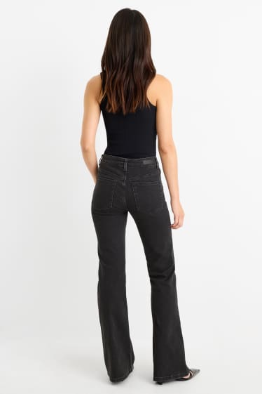 Femmes - Flared jean - mid waist - LYCRA® - jean gris foncé