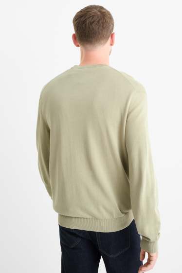 Herren - Feinstrick-Pullover - hellgrün