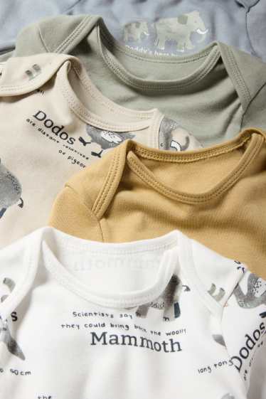 Unisex - Multipack of 5 - dinosaur, mammoth and wild animals - baby bodysuit - green