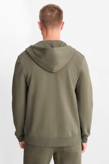 Hommes - Sweat zippé à capuche - vert