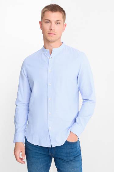 Home - Camisa - regular fit - coll alçat - blau clar