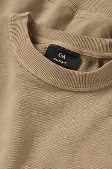 Bărbați - Bluză de molton - maro deschis