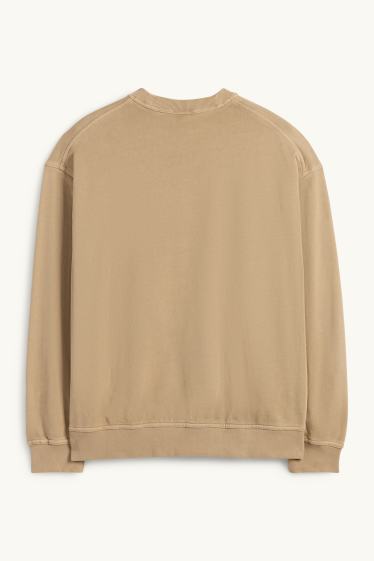 Bărbați - Bluză de molton - maro deschis