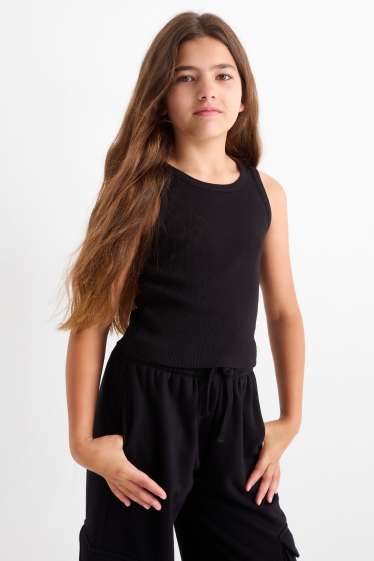 Enfants filles - Kuromi - ensemble - sweat à capuche et top - 2 pièces - beige clair