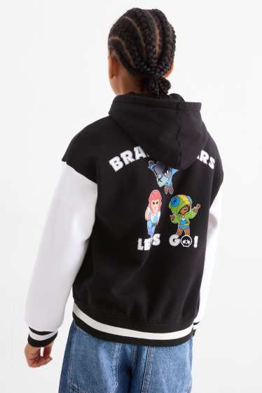 Kinderen: jongens - Brawl Stars - collegejas met capuchon - zwart