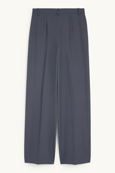 Femei - Pantaloni office - talie înaltă - relaxed fit - albastru închis