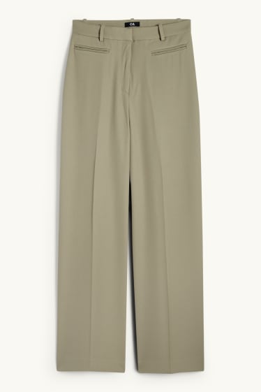 Dona - Pantalons formals - high waist - relaxed fit - caqui