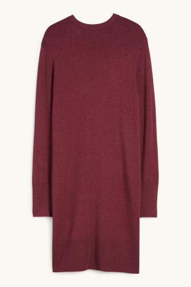 Femmes - Robe en maille - bordeaux