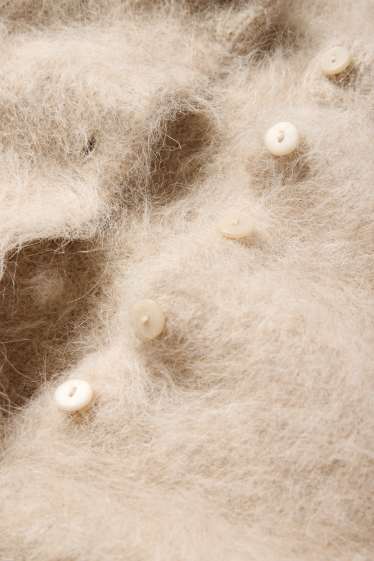 Women - Cardigan - alpaca blend - beige