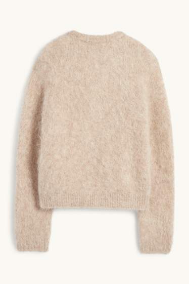 Women - Cardigan - alpaca blend - beige