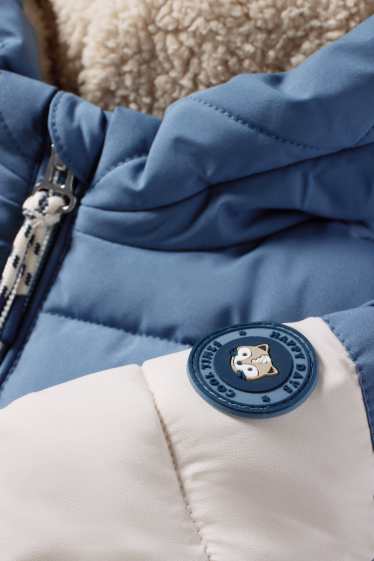 Bebés niños - Zorro - chaqueta acolchada con capucha para bebé - azul oscuro