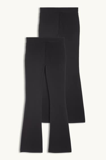 Kinder Mädchen - Multipack 2er - Flared Leggings - schwarz