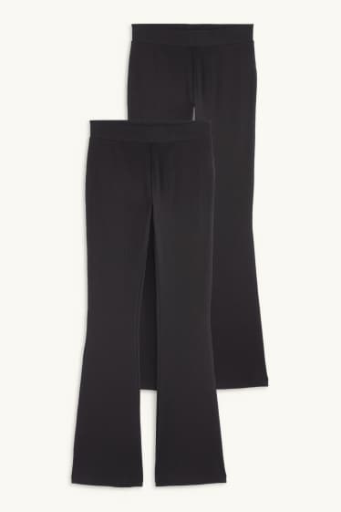 Kinder Mädchen - Multipack 2er - Flared Leggings - schwarz
