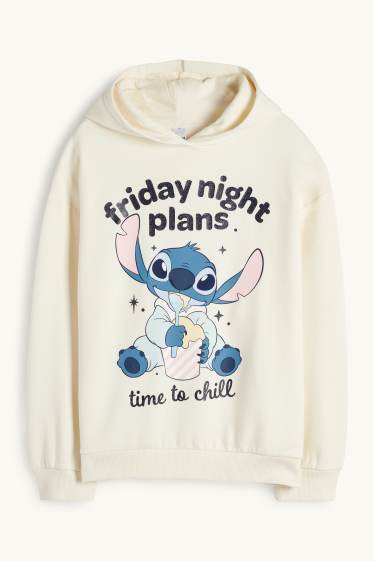 Enfants filles - Lilo & Stitch - sweat à capuche - blanc crème