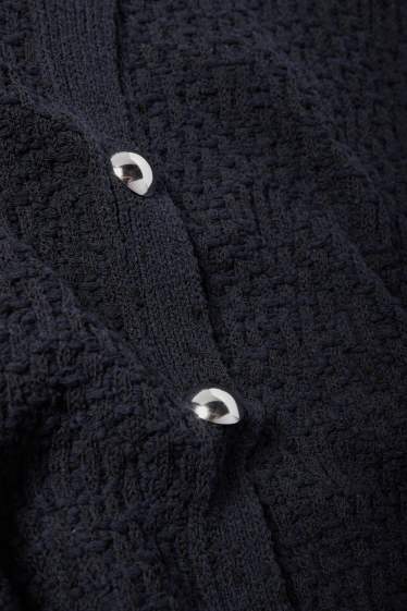 Femei - Cardigan tricotat - structurat - albastru închis