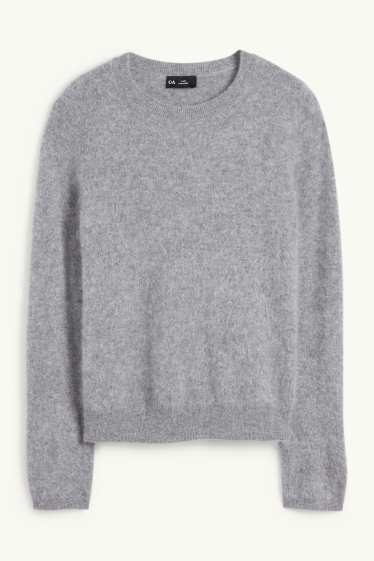 Damen - Kaschmir-Pullover - grau