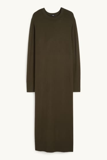 Damen - Strickkleid - dunkelgrün
