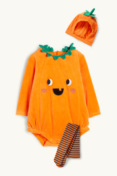 Nadó nena - Halloween - carbassa - disfressa per a nadó - 3 peces - taronja