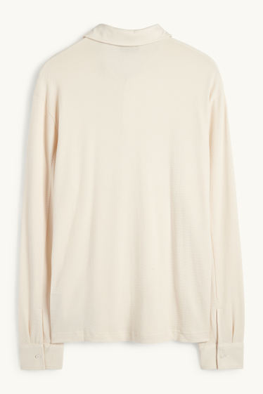 Herren - Poloshirt - Regular Fit - strukturiert - hellbeige