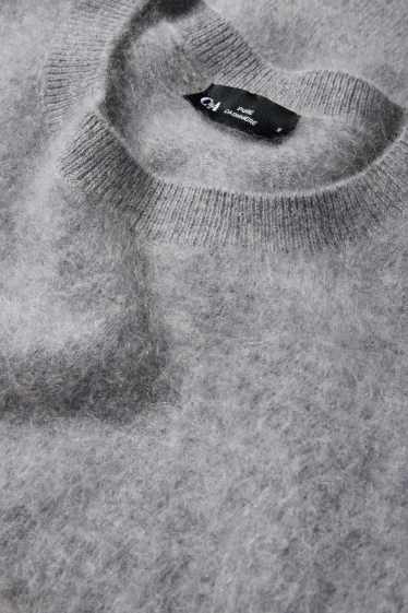 Donna - Maglione di cashmere - a maniche corte - grigio