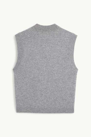 Damen - Kaschmir-Weste - grau