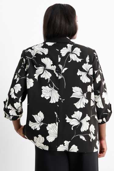 Dona - Longblazer - relaxed fit - de flors - negre/blanc