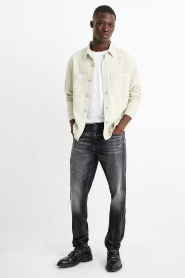 Bărbați - Slim tapered jeans - denim-gri