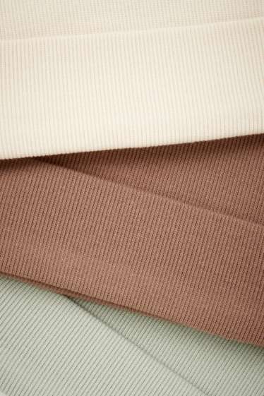 Baby Girls - Multipack of 3 - baby hat - ribbed - mint green