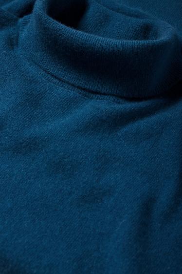 Herren - Kaschmir-Rollkragenpullover - petrol