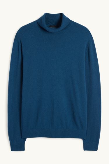 Herren - Kaschmir-Rollkragenpullover - petrol