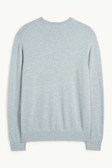 Hommes - Pull en cachemire - bleu clair