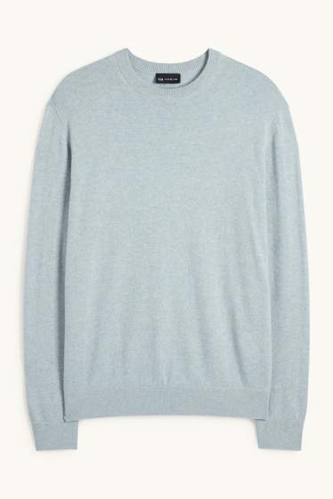Hommes - Pull en cachemire - bleu clair