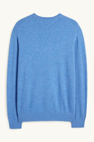 Men - Cashmere jumper - blue