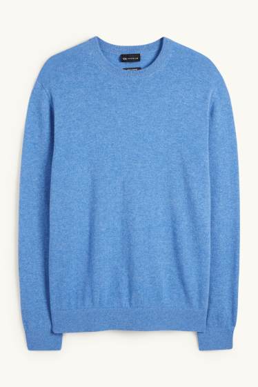 Men - Cashmere jumper - blue