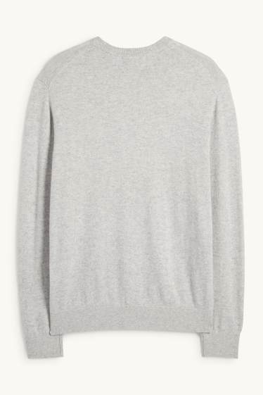 Men - Cashmere jumper - light gray