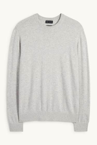 Men - Cashmere jumper - light gray